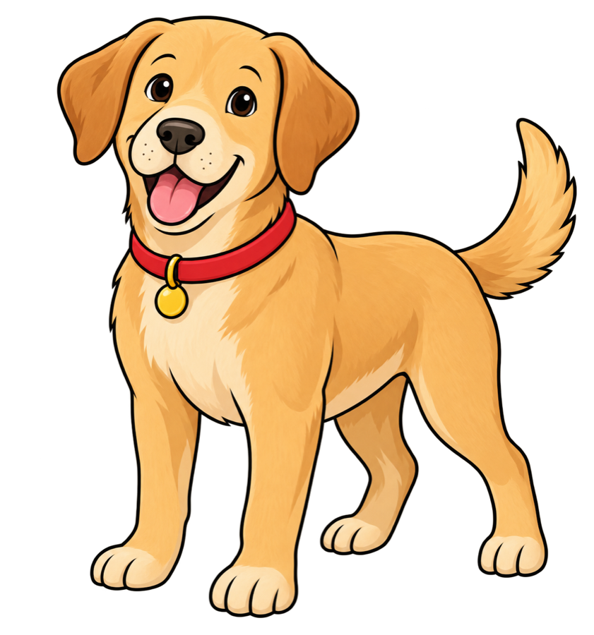 The Clear Start Books puppy mascot