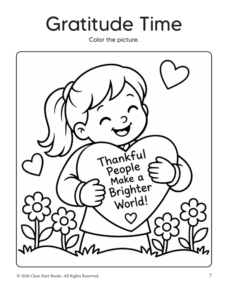 Gratitude Time coloring page sample