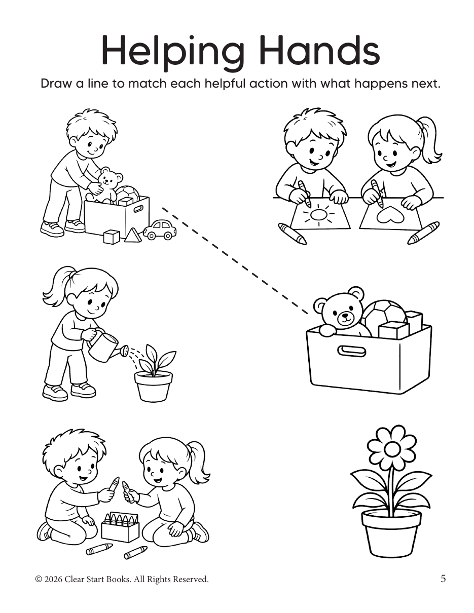 Helping Hands worksheet sample